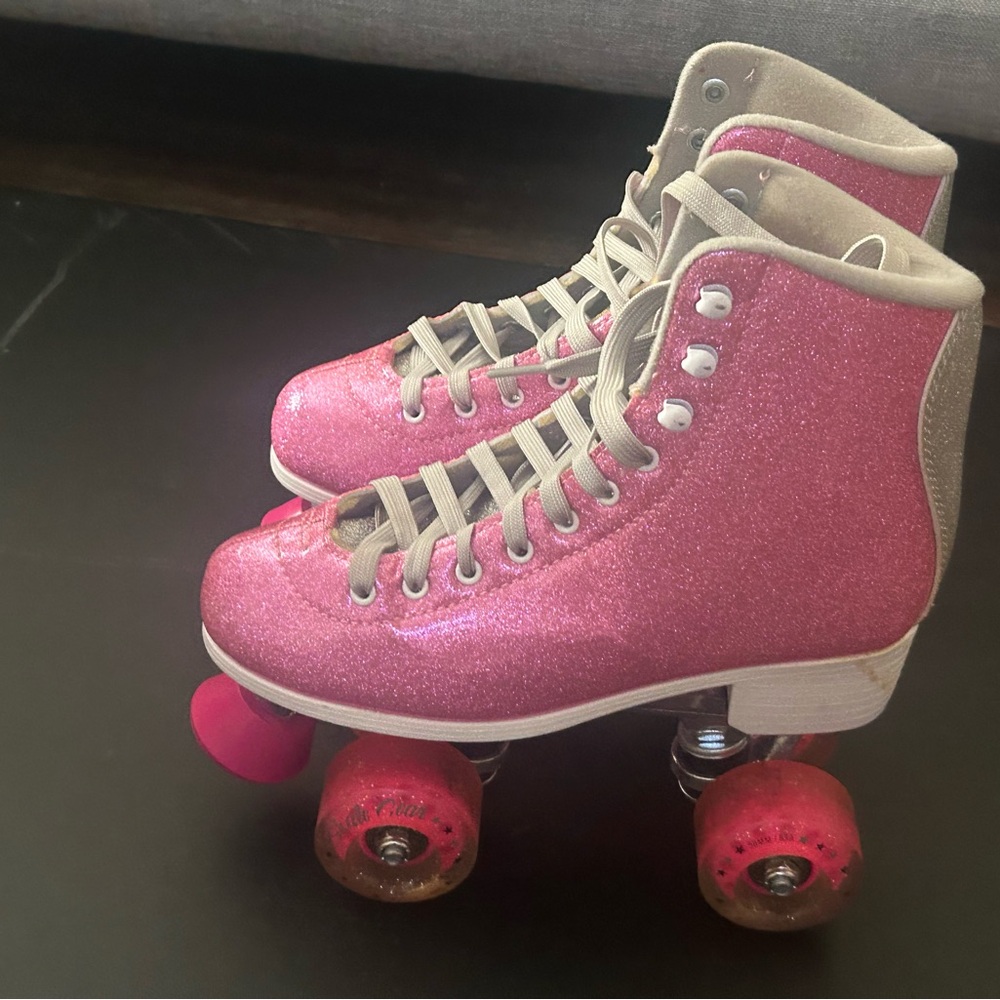 Sparkly Pink Roller Skates